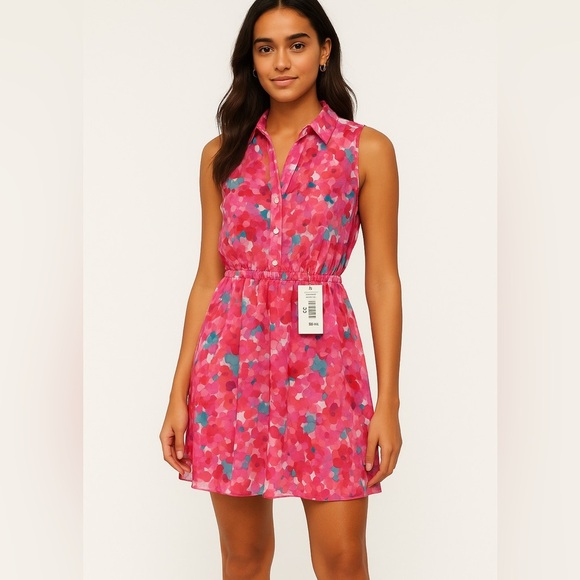 AQUA Bloomingdale’s Floral Chiffon Mini Dress XS NWT - Picture 1 of 8